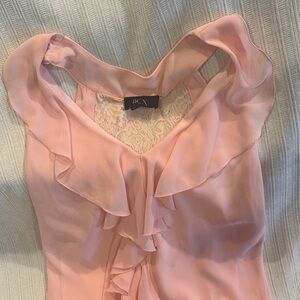 BCX Pink Ruffled Sleeveless Top